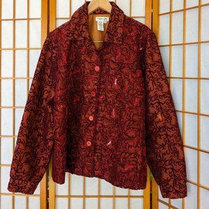 Gorgeous Textured Cranberry Red Jacket